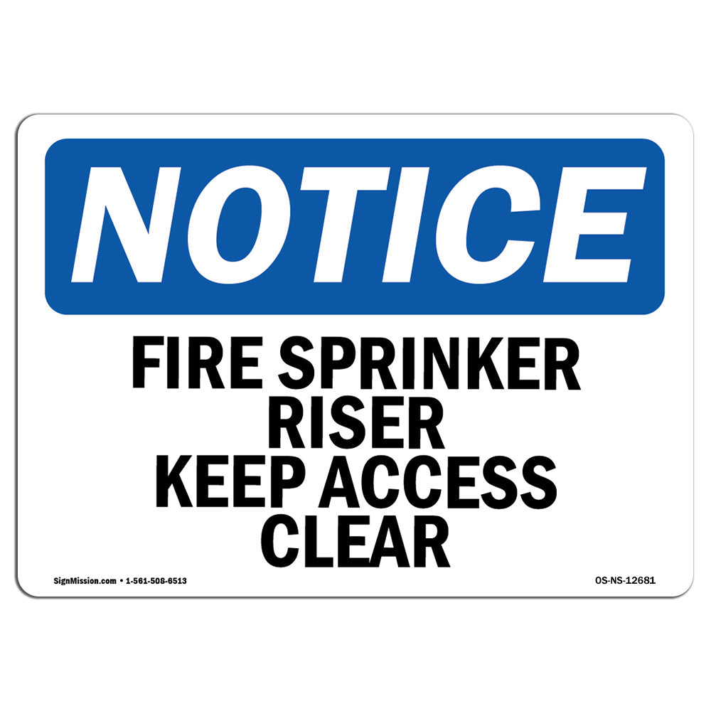 Fire Sprinkler Riser Keep Access Clear