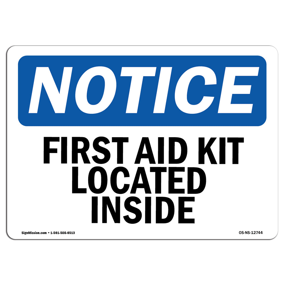 First Aid Kit Located Inside Sign