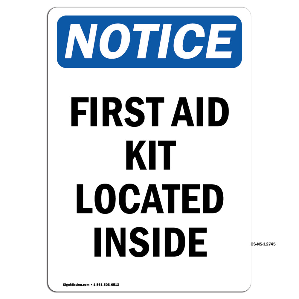 First Aid Kit Located Inside Sign