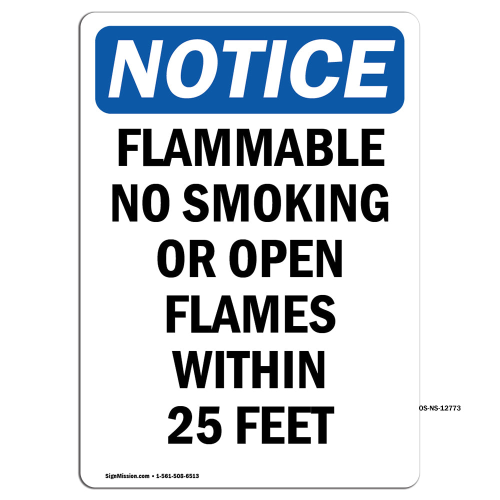 Flammable No Smoking Or Open Flames Sign