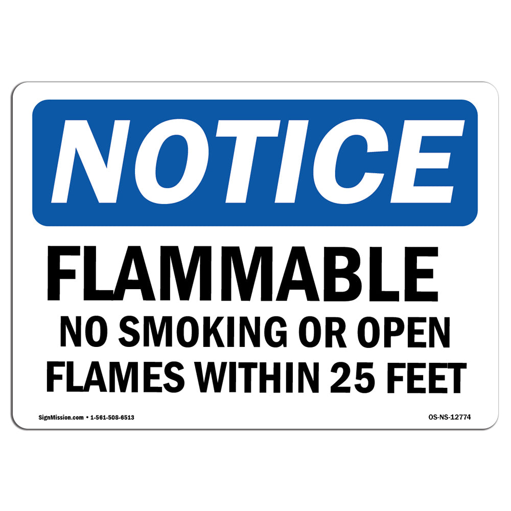 Flammable No Smoking Or Open Flames Sign