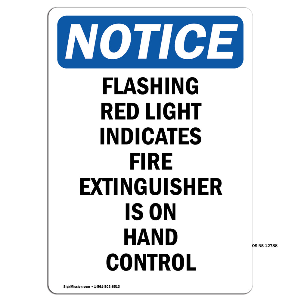 Flashing Red Light Indicates Fire Extinguisher