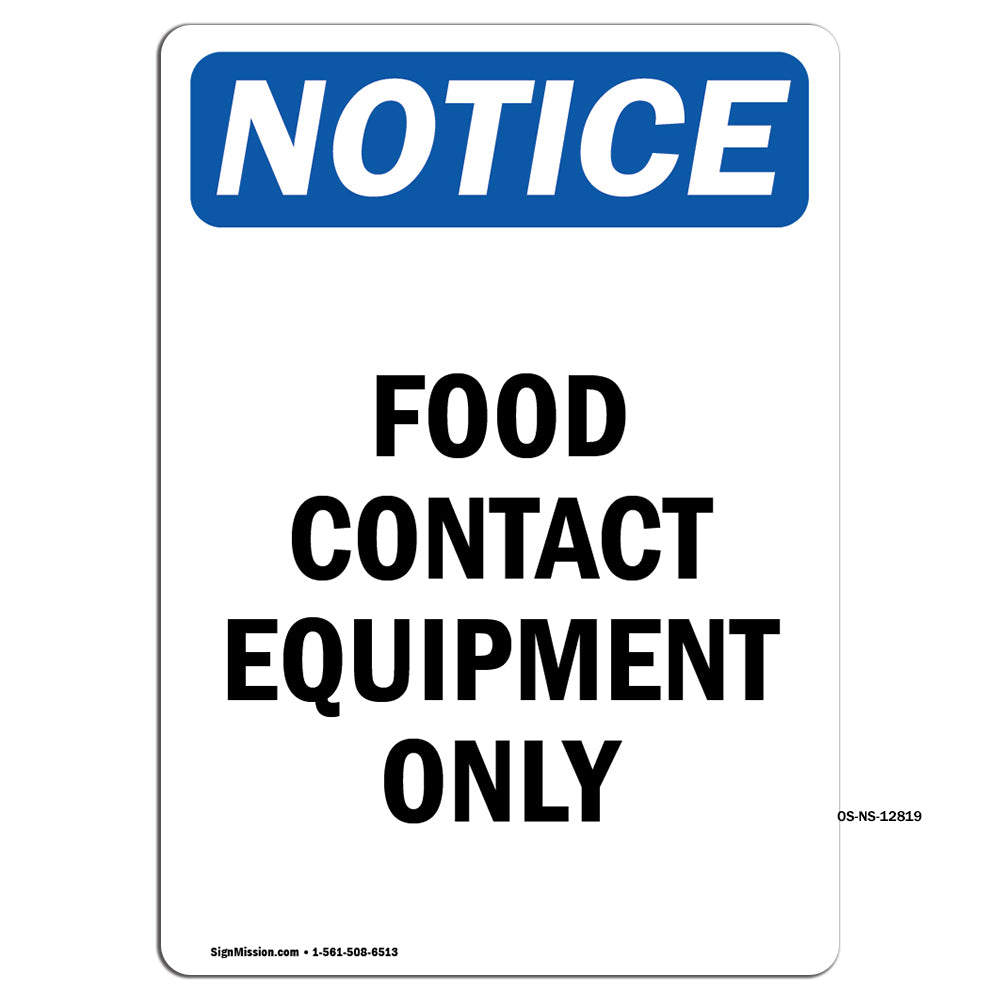 Food Contact Equipment Only
