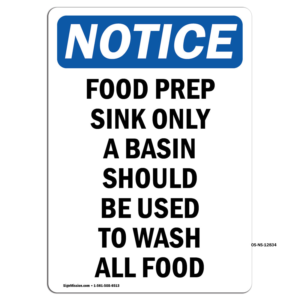 Food Prep Sink Only A Basin Should Be Used