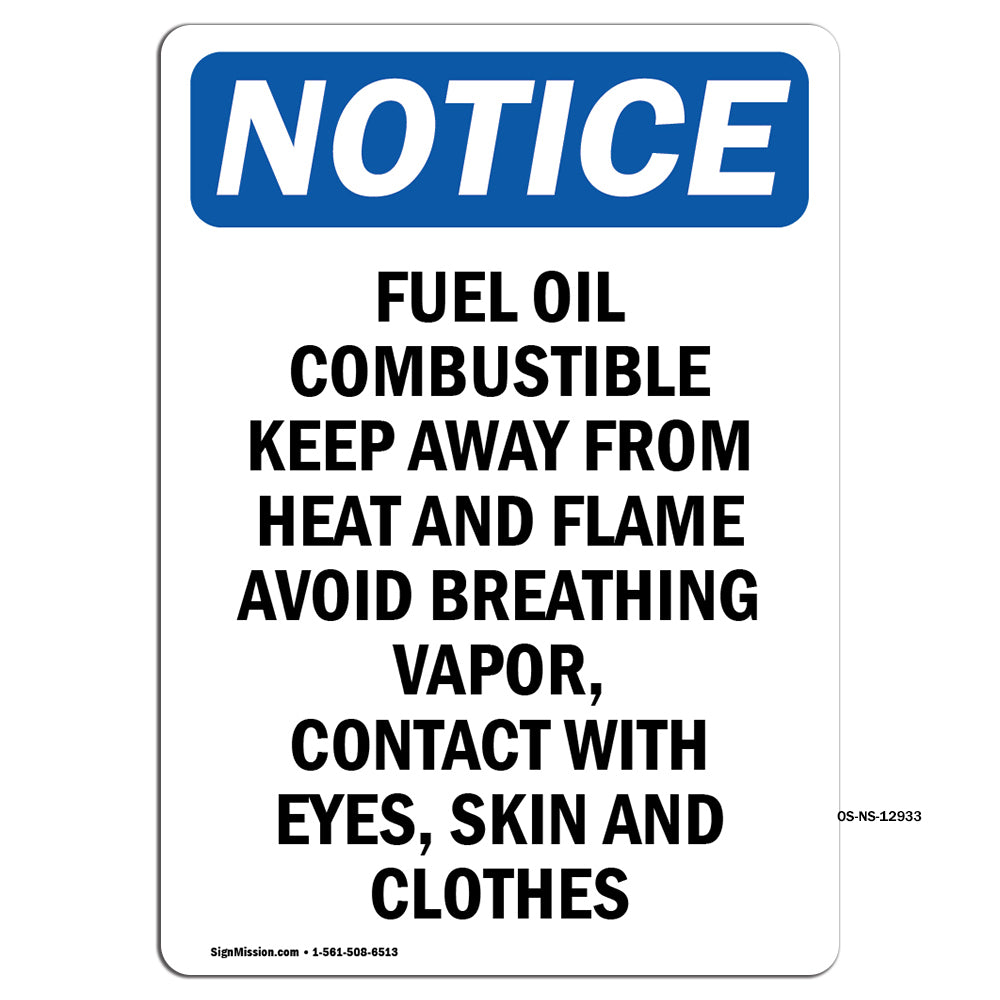 Fuel Oil Combustible Keep Away From Heat