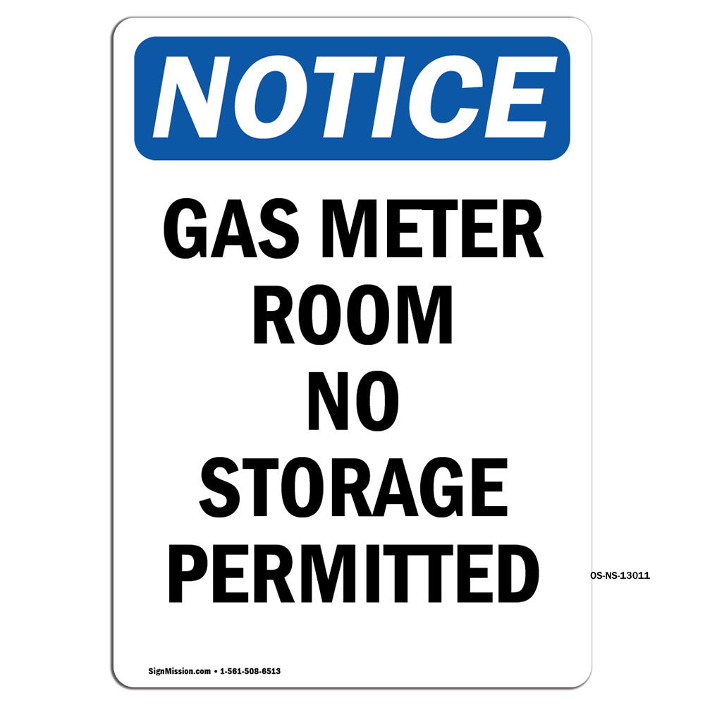 Gas Meter Room No Storage Permitted