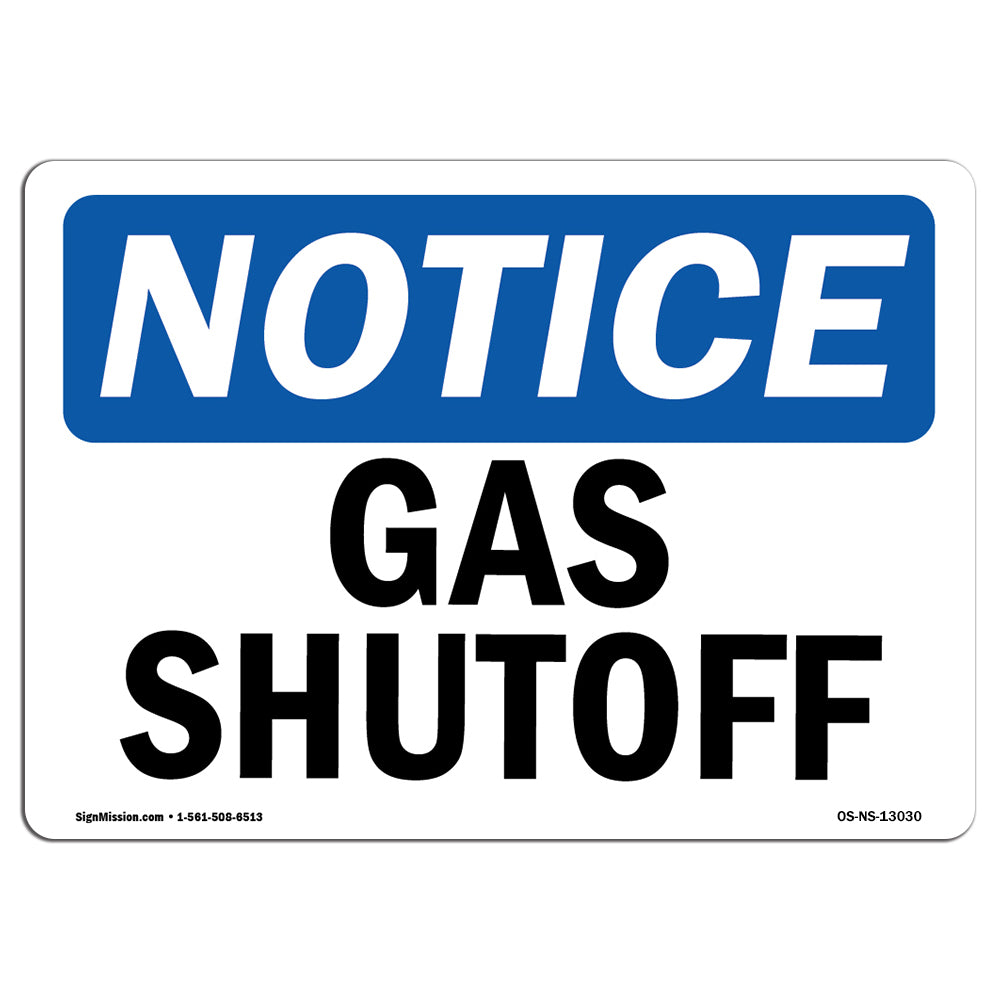 Gas Shutoff Sign