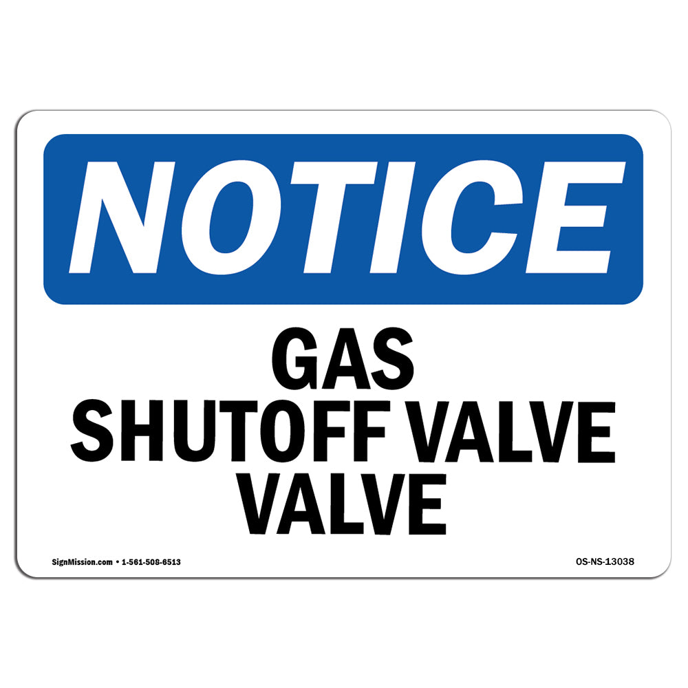 Gas Shutoff Valve Sign