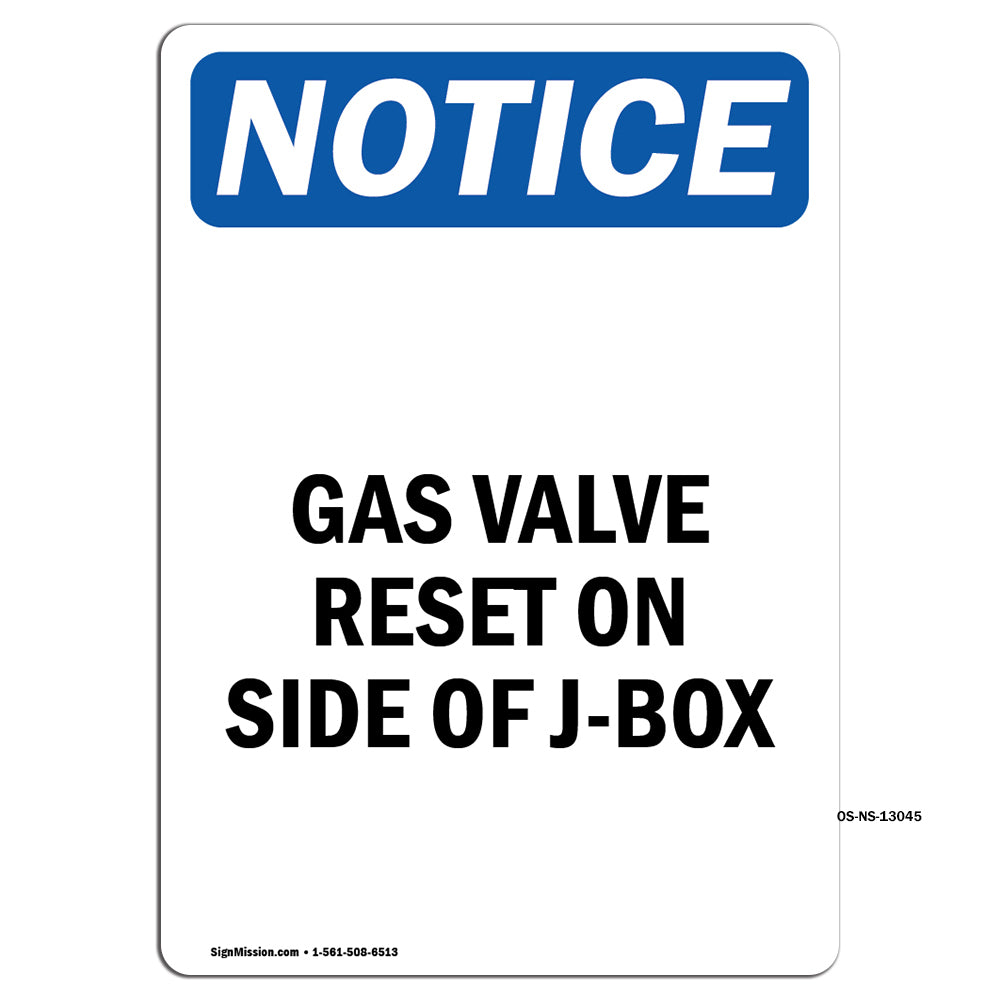 Gas Valve Reset On Side Of J-Box