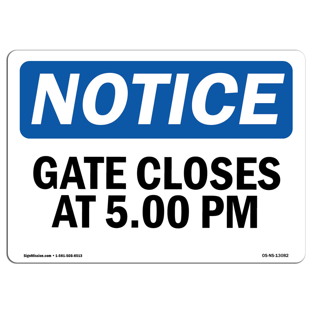 Gate Closes At 5 00 PM