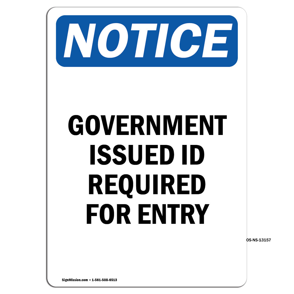 Government Issued ID Required For Entry