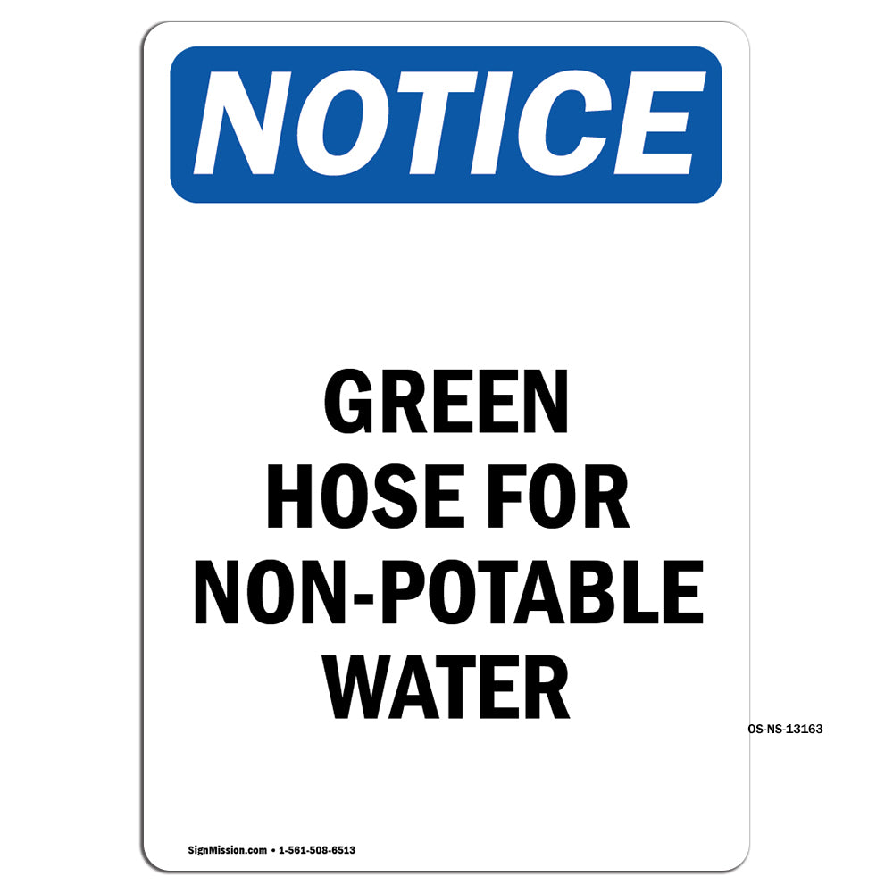 Green Hose For Non-Potable Water