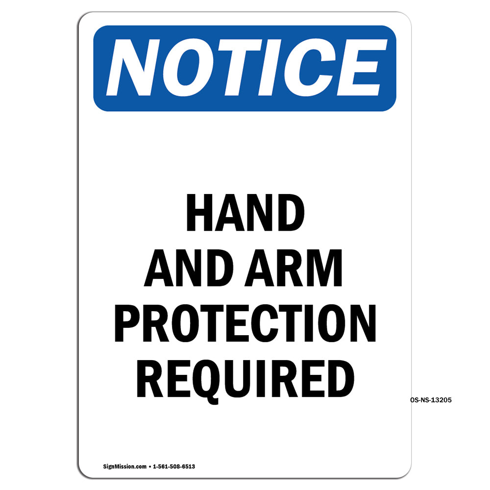 Hand And Arm Protection Required