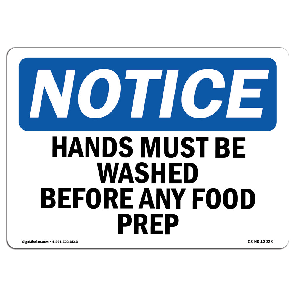 Hands Must Be Washed Before Any Food Prep