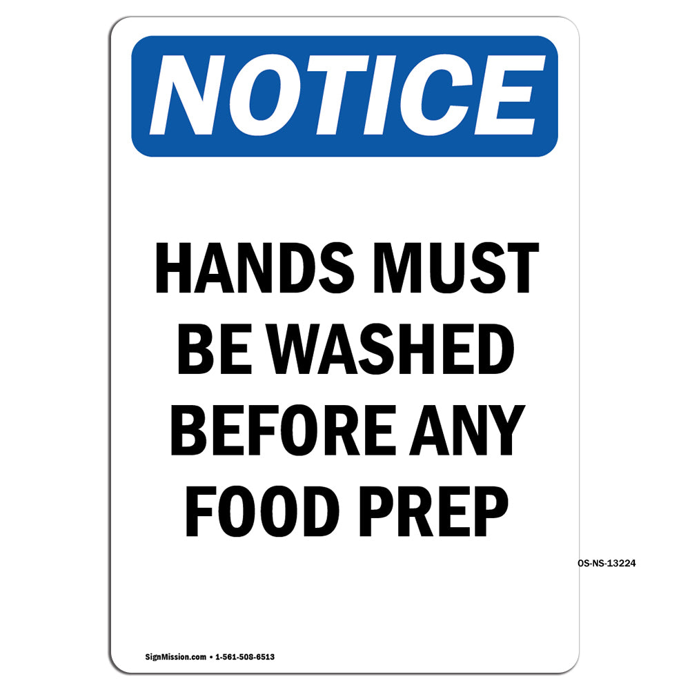 Hands Must Be Washed Before Any Food Prep