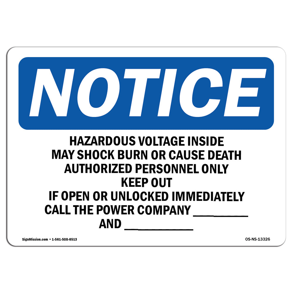 Hazardous Voltage Inside May Shock Burn Sign
