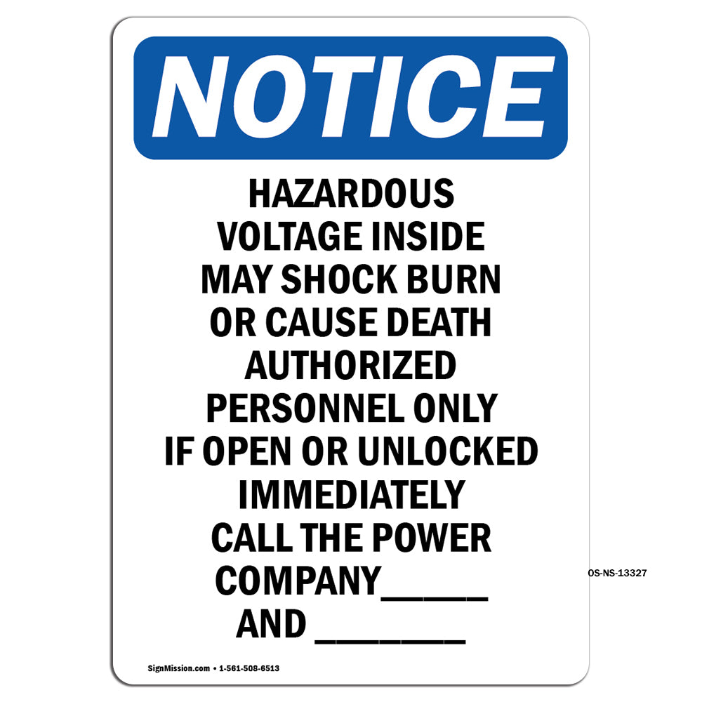 Hazardous Voltage Inside May Shock Burn Sign