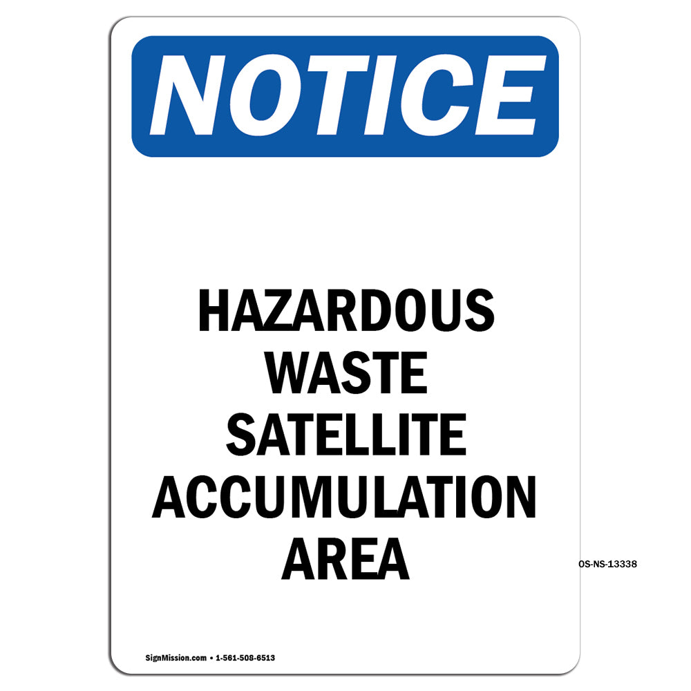 Hazardous Waste Satellite Accumulation Area Sign