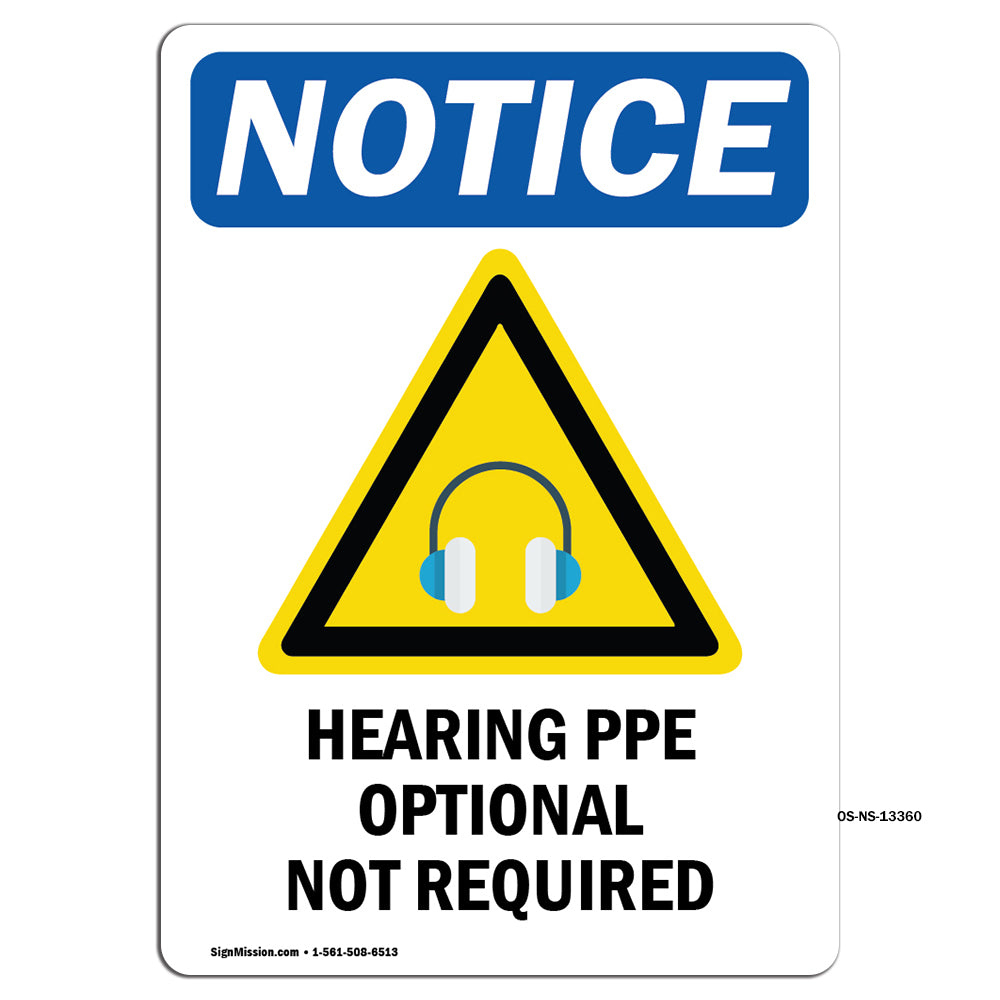 Hearing PPE Optional Not Required