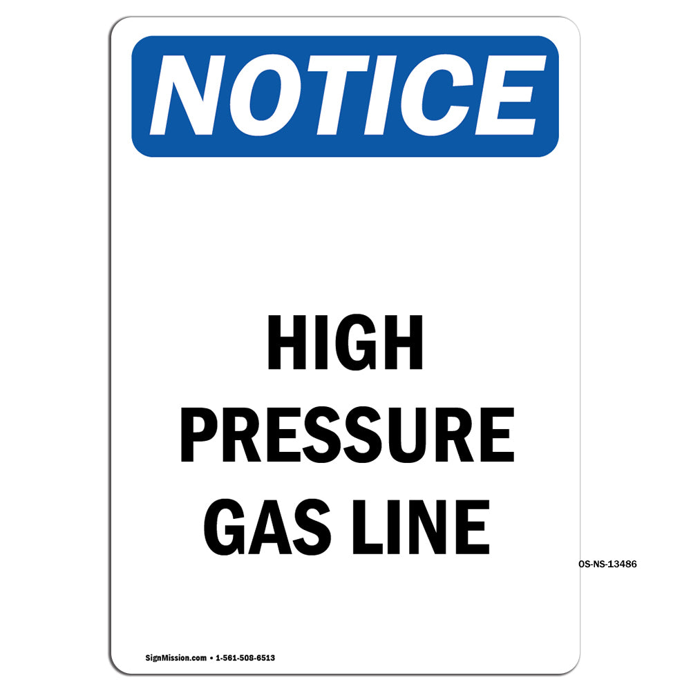 High Pressure Gas Line Sign