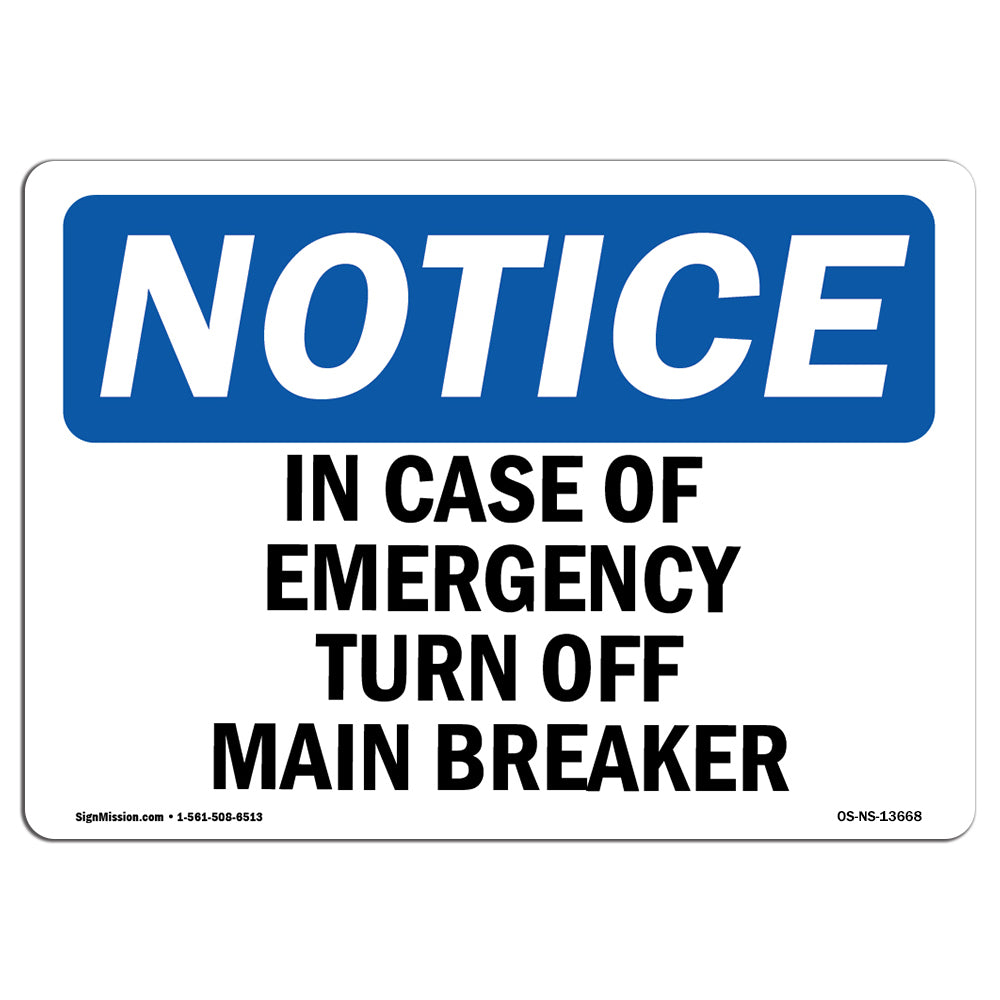 In Case Of Emergency Turn Off Main Breaker