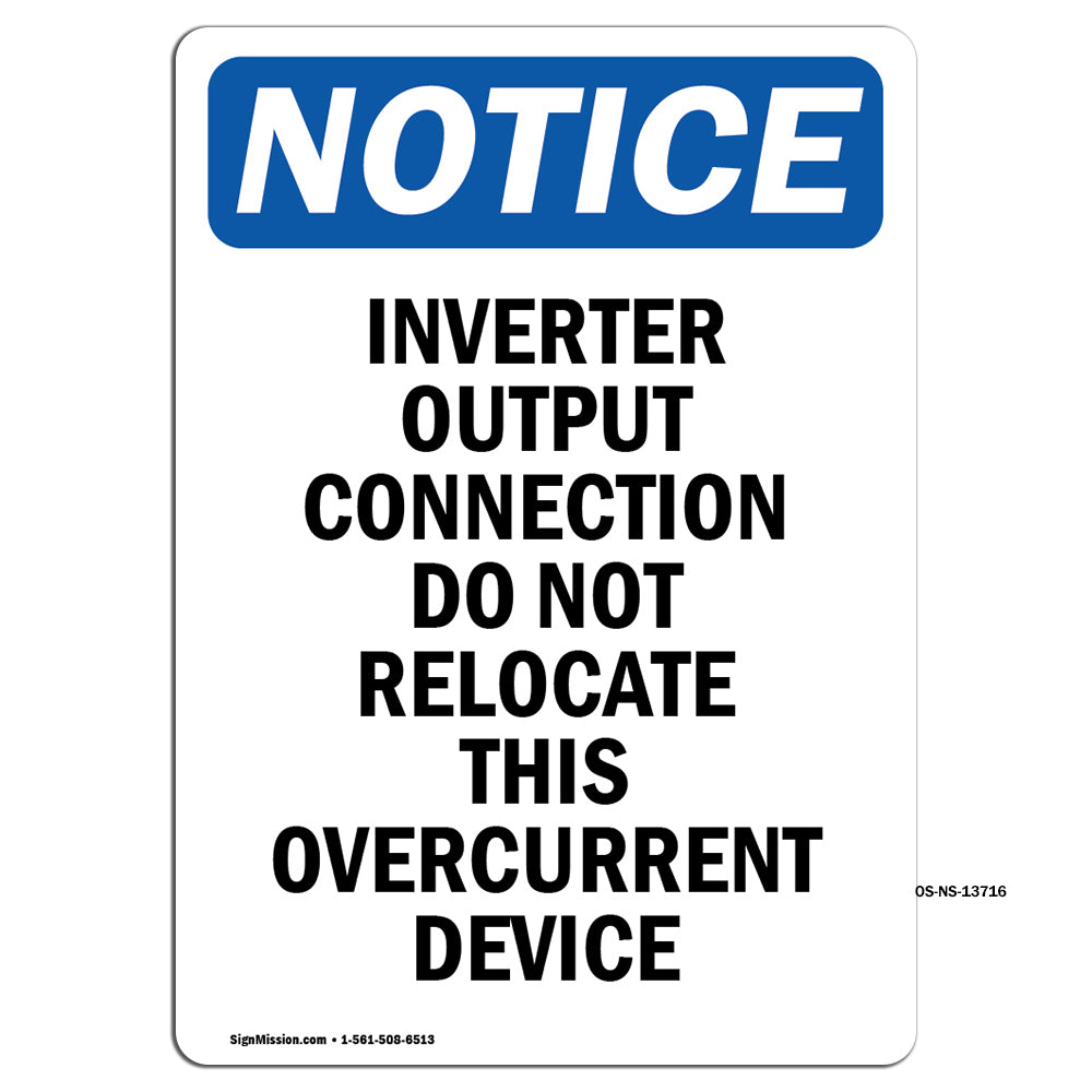 Inverter Output Connection Do Not Relocate