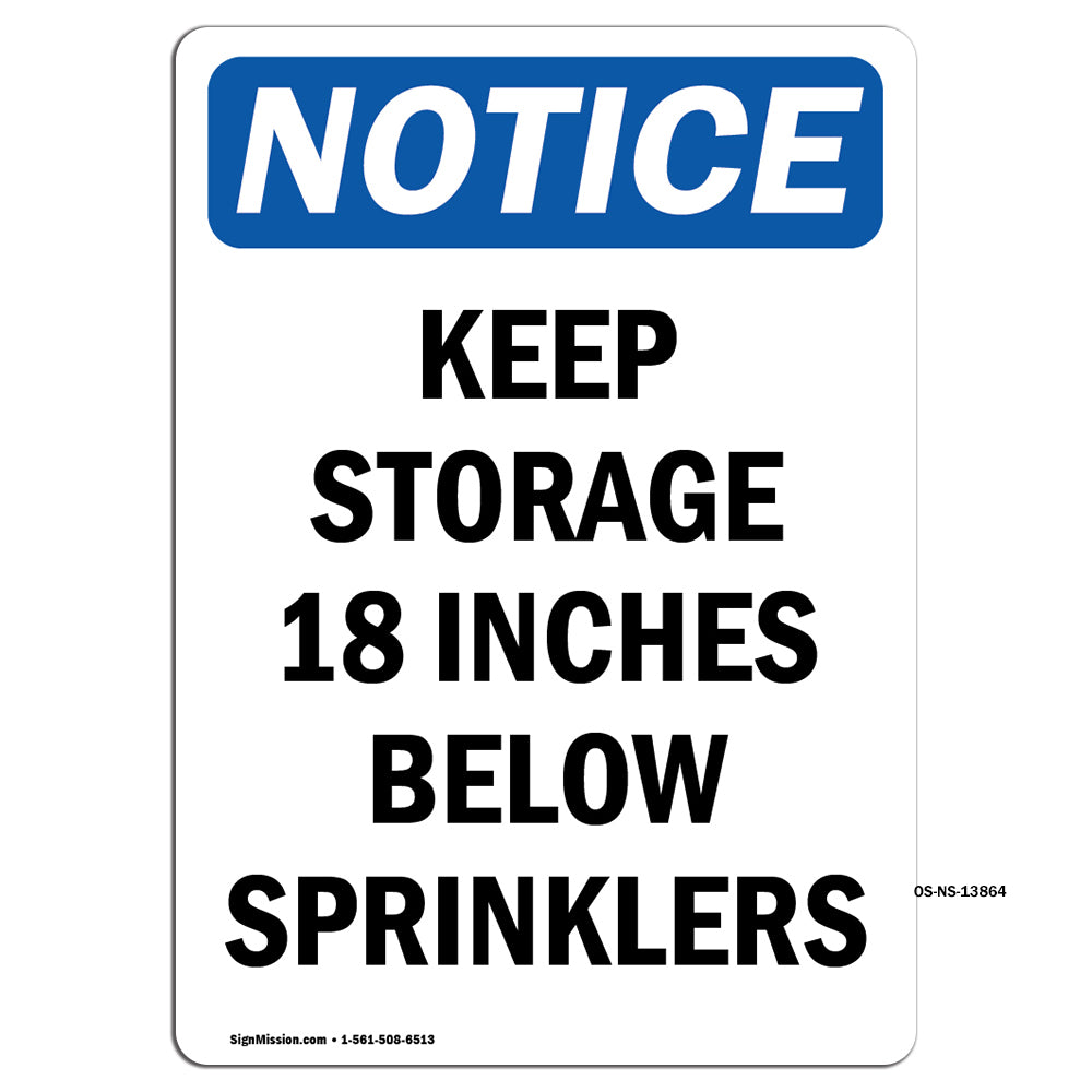 Keep Storage 18 Inches Below Sprinklers