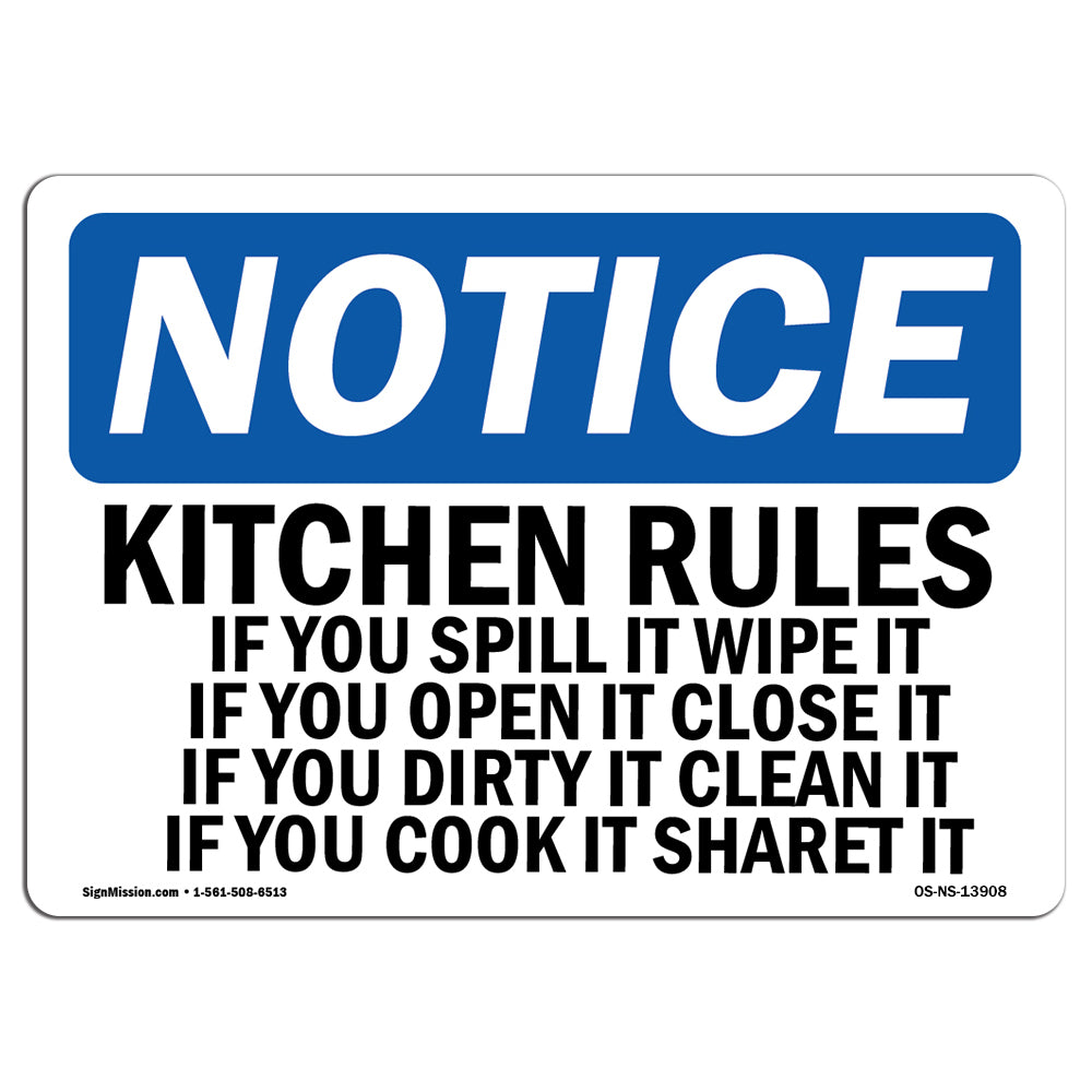 Kitchen Rules If You Spill It