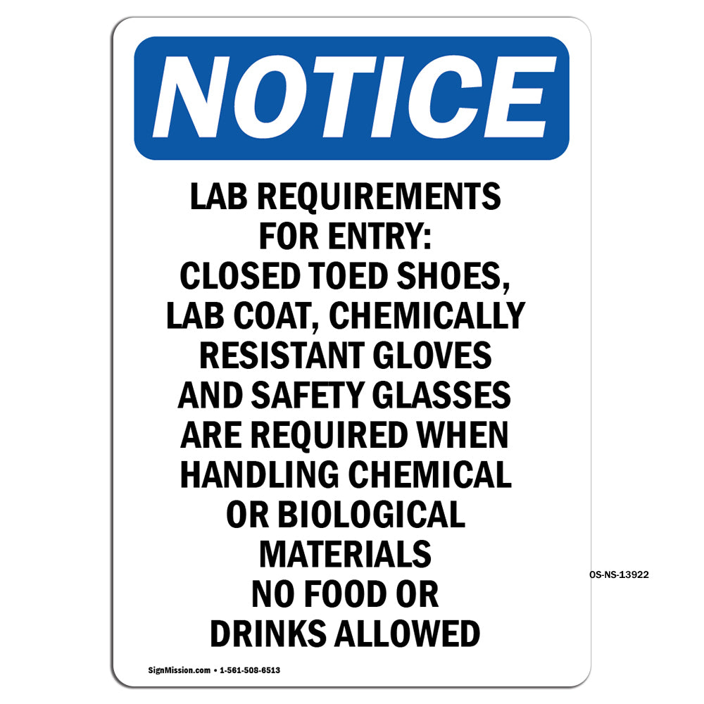 Lab Requirements For Entry Closed