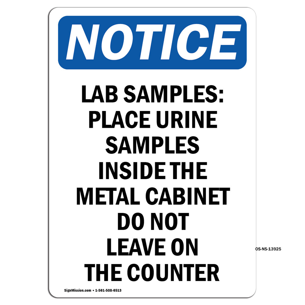 Lab Samples Place Urine Samples Inside
