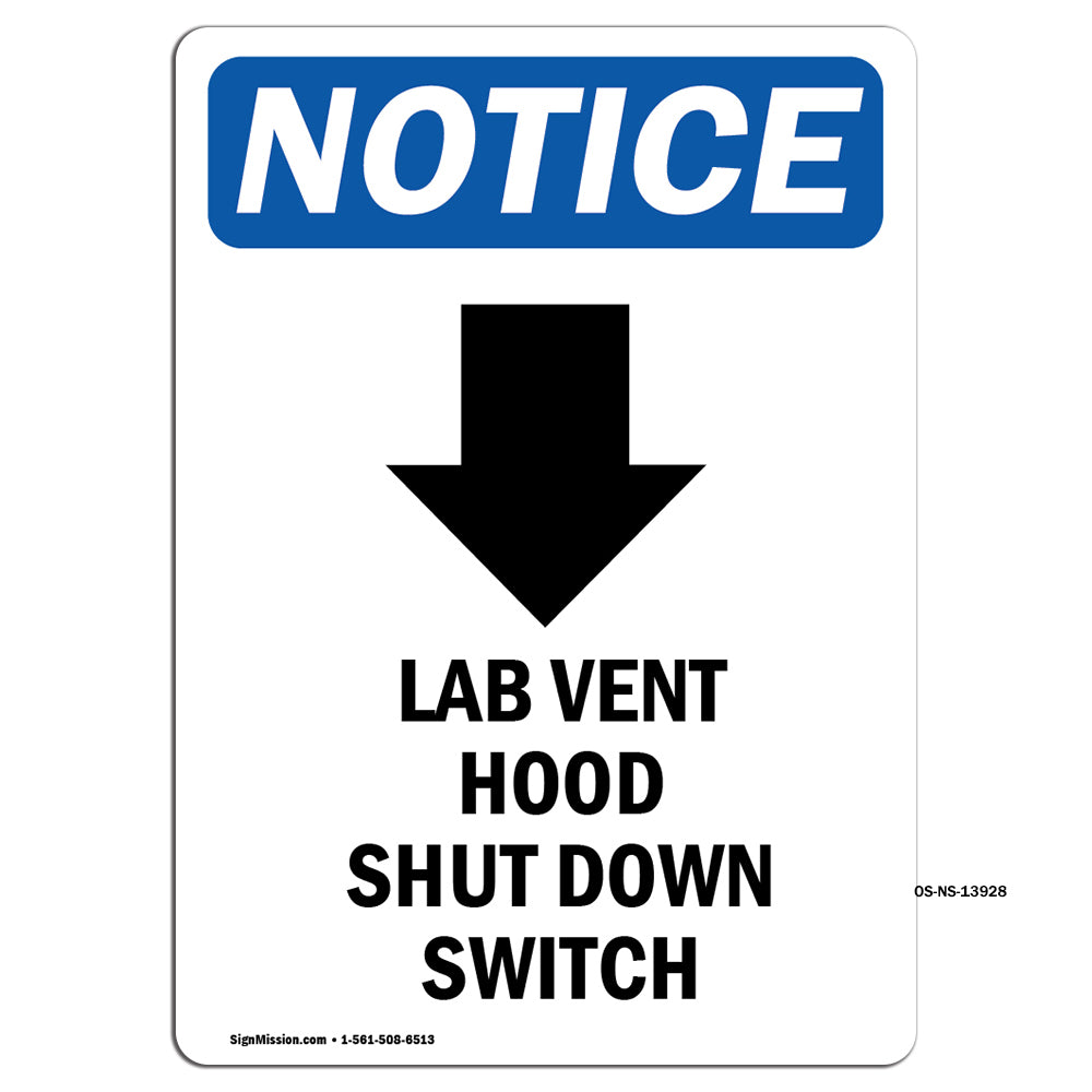 Lab Vent Hood Shut Down Switch