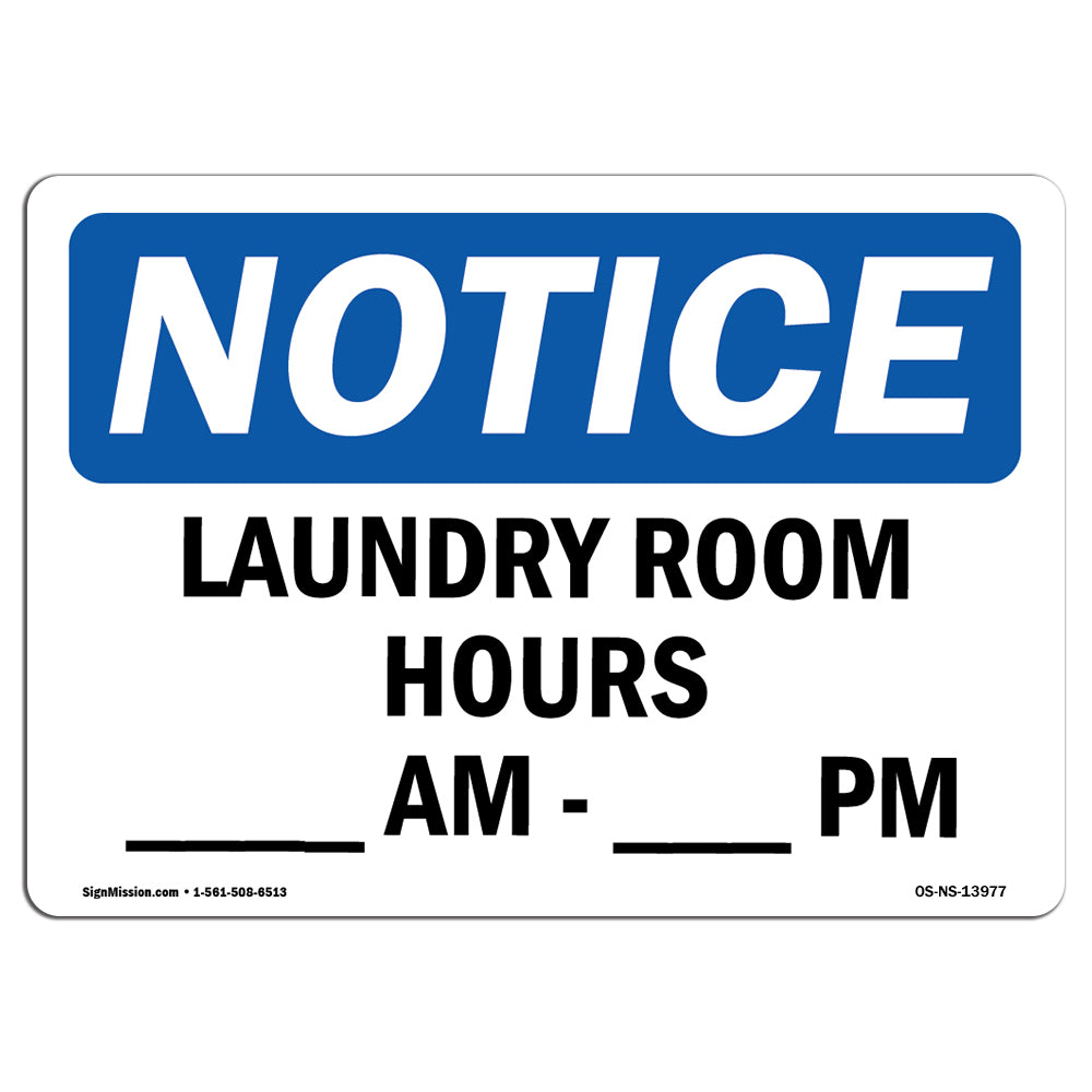 Laundry Room Hours ____ Am - ____ Pm