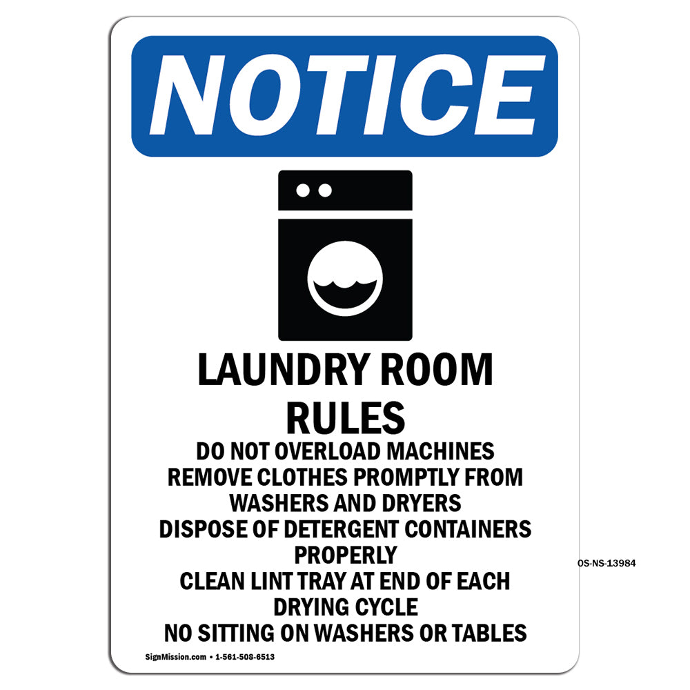 Laundry Room Rules Do Not Overload