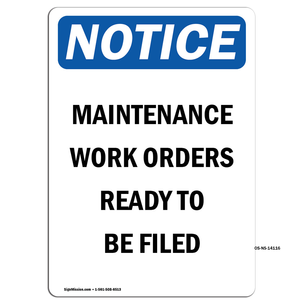 Maintenance Work Orders Ready To Be Filed