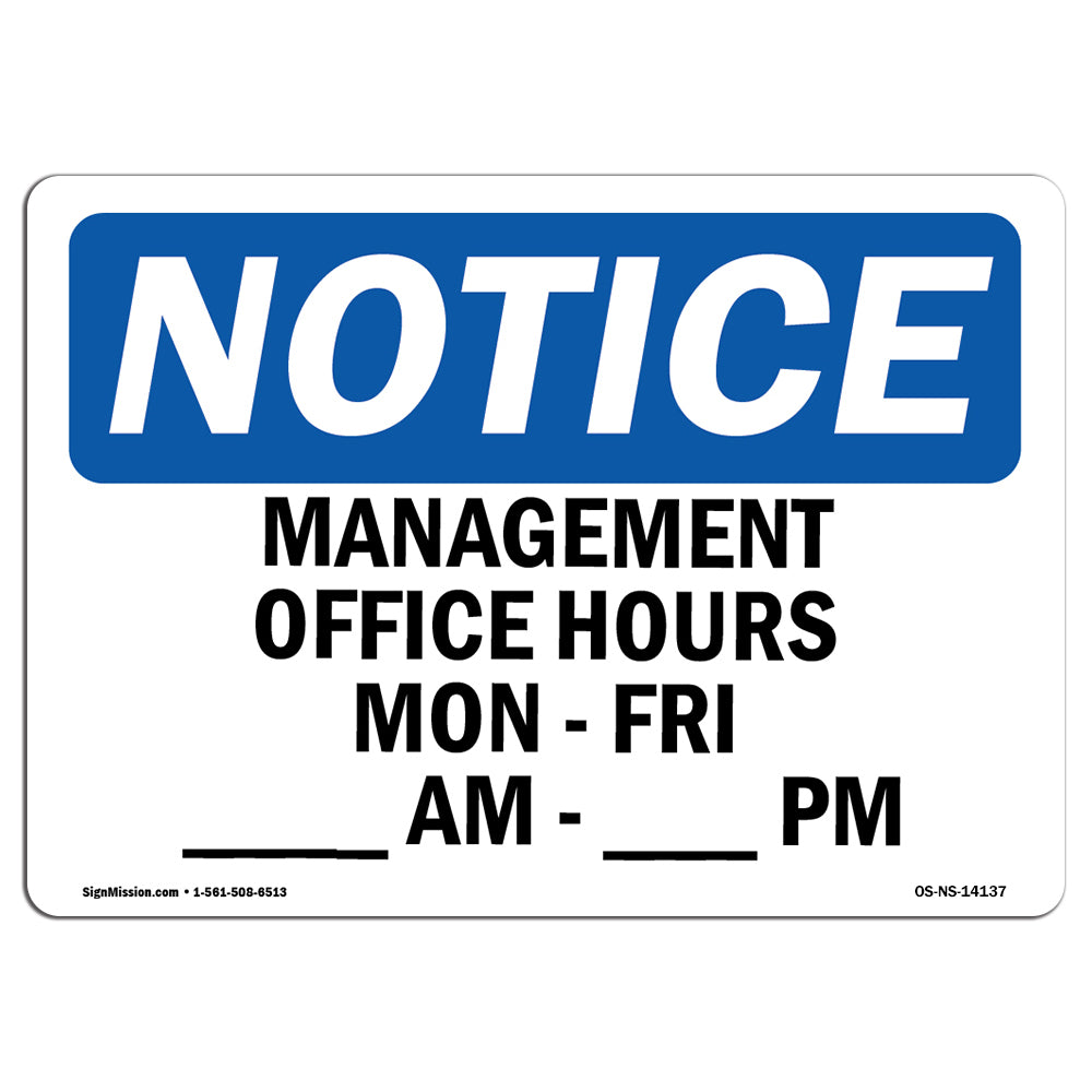 Management Office Hours Mon - Fri ____ Am