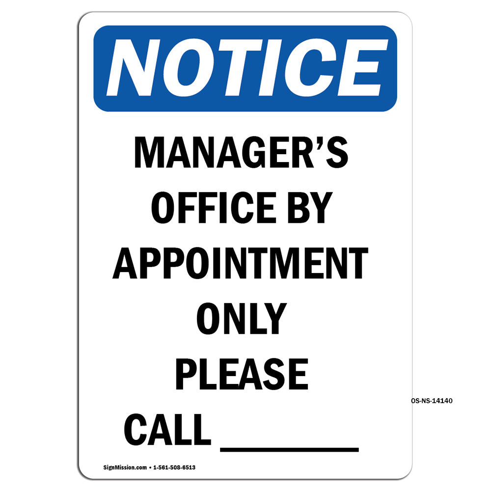 Manager's Office By Appointment Only Please