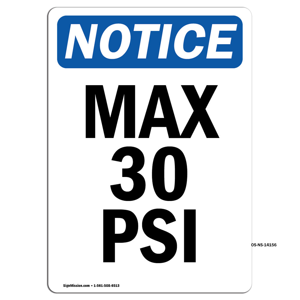 Max 30 PSI