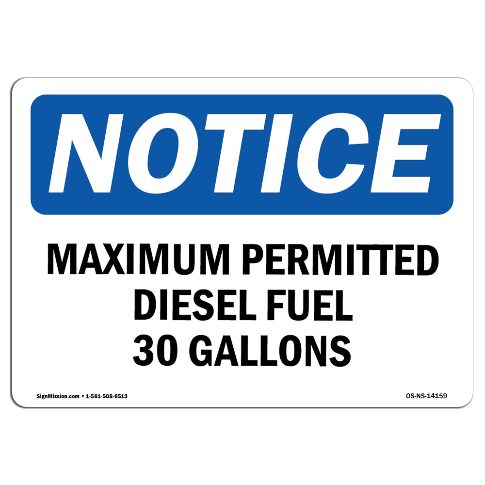 Maximum Permitted Diesel Fuel 30 Gallons