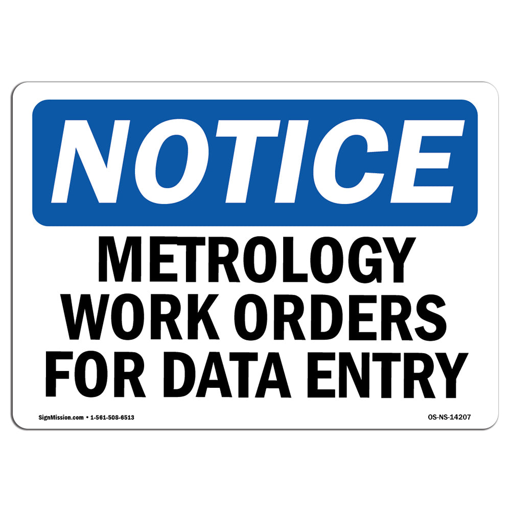 Metrology Work Orders For Data Entry