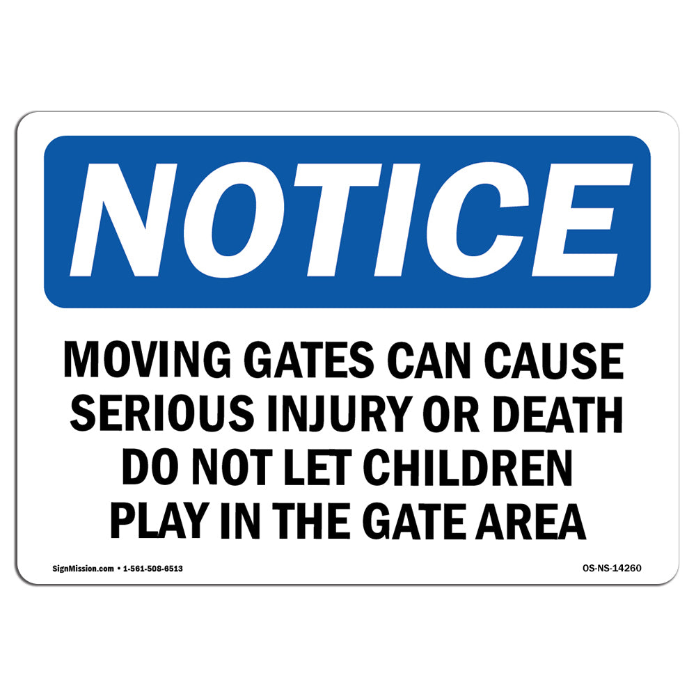 Moving Gate Can Cause Serious Injury Or Sign