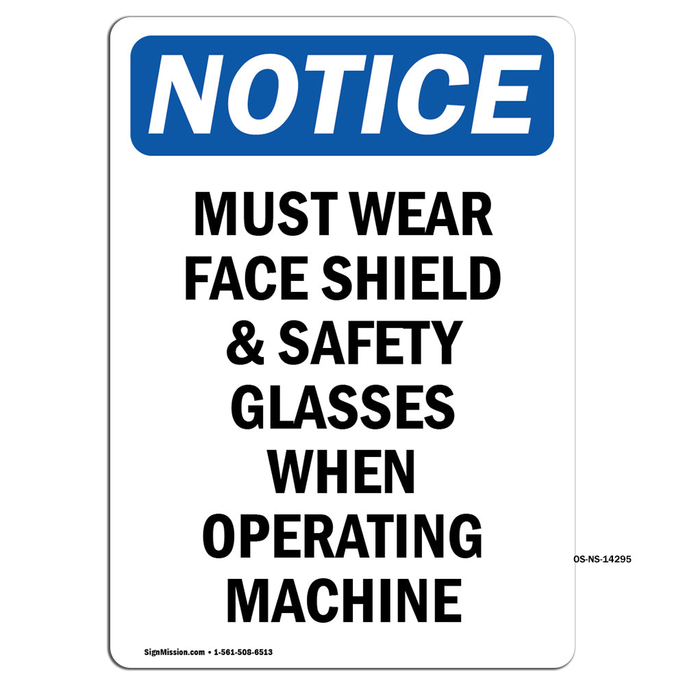 Must Wear Face Shield & Safety Glasses When