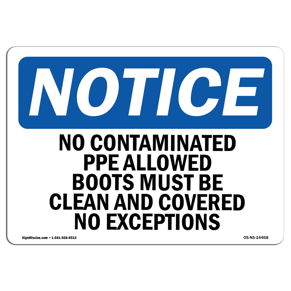 No Contaminated PPE Allowed Boots Must Be