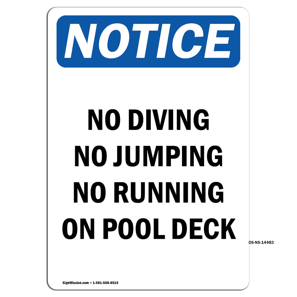 No Diving No Jumping No Running On Pool Deck
