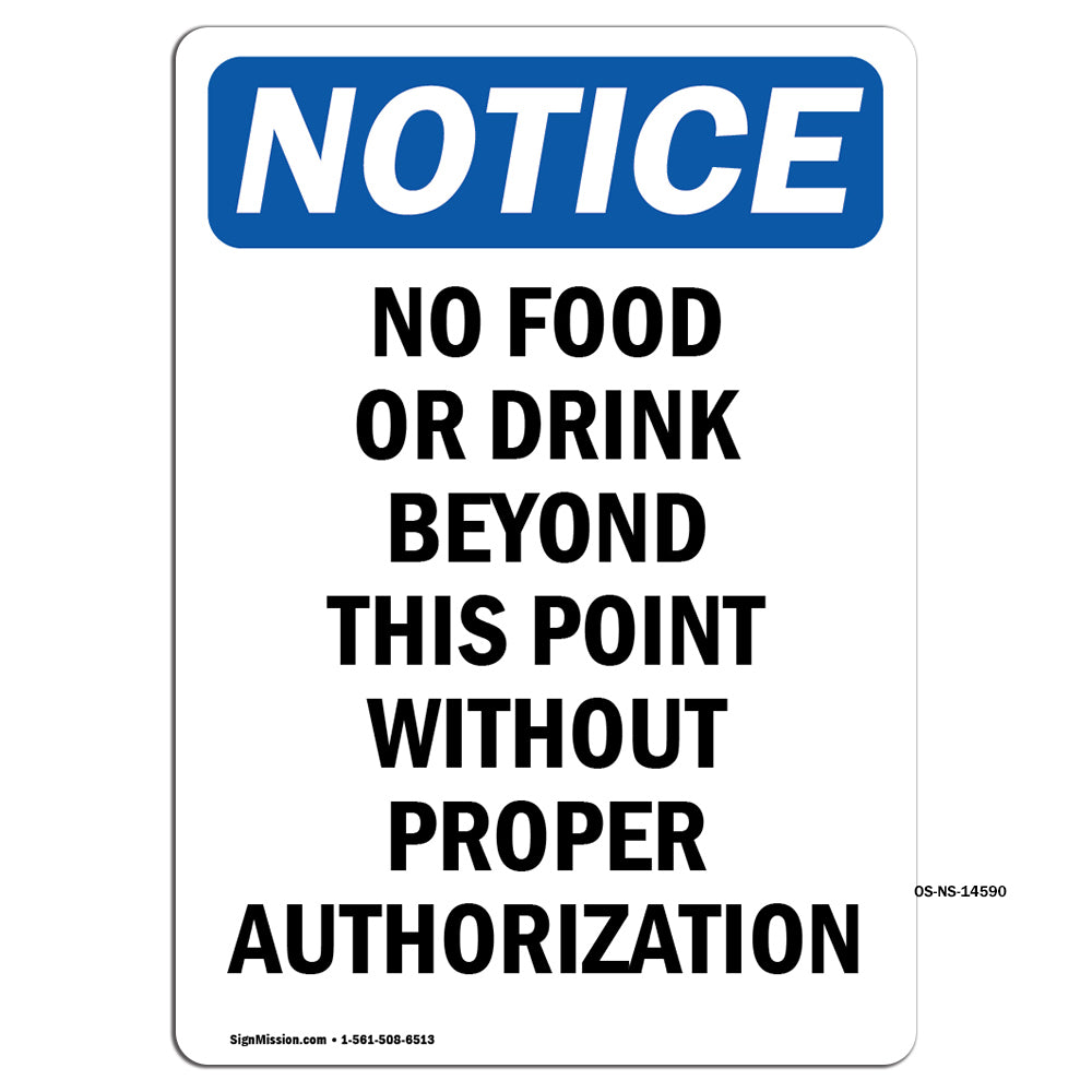 No Food Or Drink Beyond This Point Without