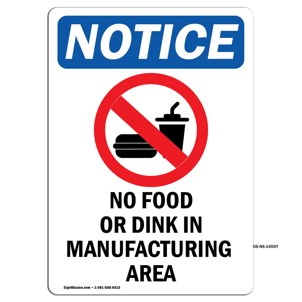 No Food Or Drink In Manufacturing Area