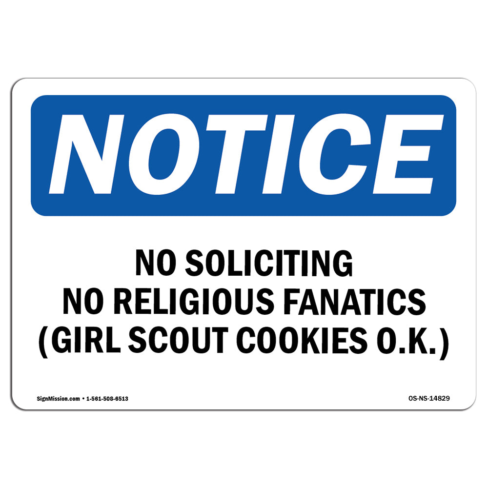 No Soliciting No Religious Fanatics (Girl