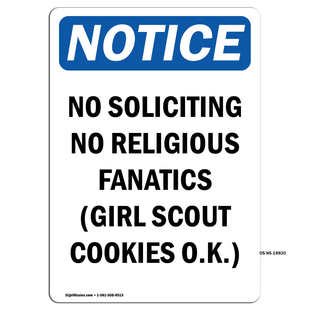 No Soliciting No Religious Fanatics (Girl