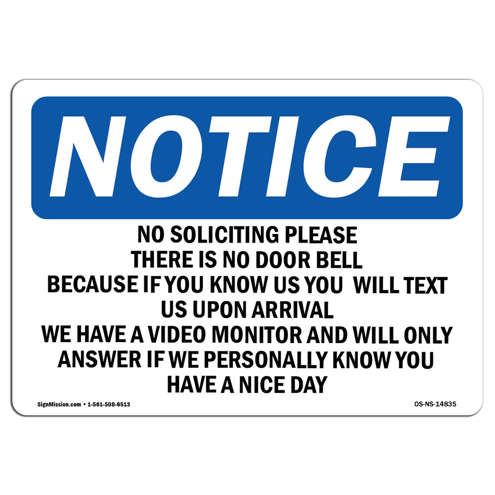 No Soliciting Please There Is No Door Bell