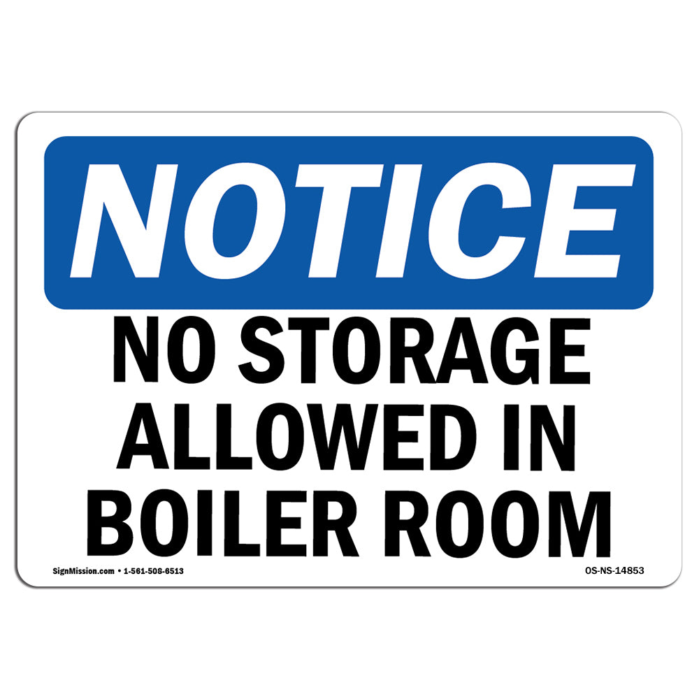 No Storage Allowed In Boiler Room