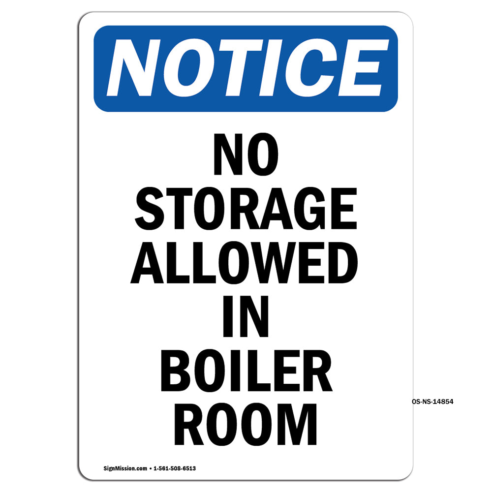 No Storage Allowed In Boiler Room
